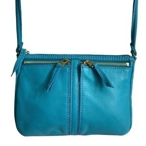 Fossil blue Leather crossbody bag